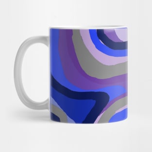 Blue Curved Digital Painting Mug